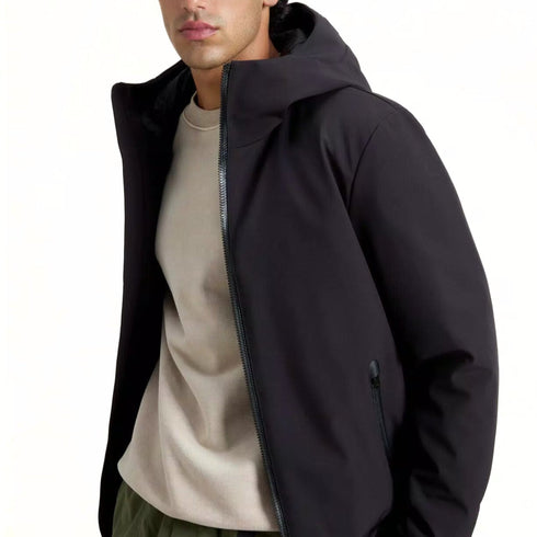 Woolrich Piumino corto Piumino Uomo Pacific in Softshell Nero - Francavilla Moda